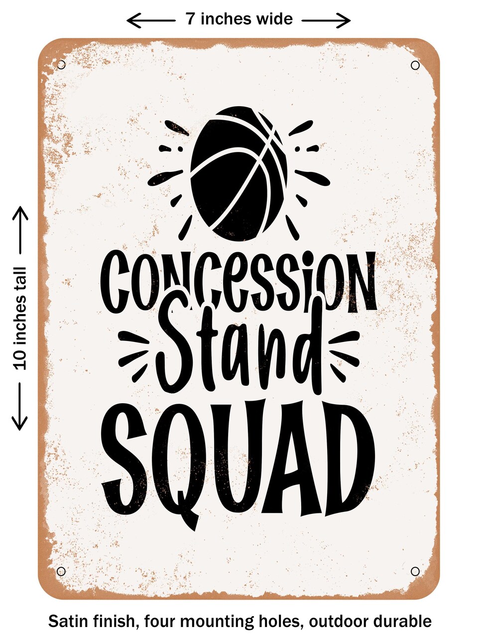 DECORATIVE METAL SIGN - Concession Stand Squad - 2 - Vintage Rusty Look